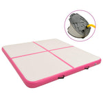 Rózsaszín PVC felfújható tornamatrac pumpával 200 x 200 x 20 cm