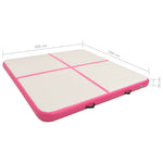 Rózsaszín PVC felfújható tornamatrac pumpával 200 x 200 x 20 cm 16