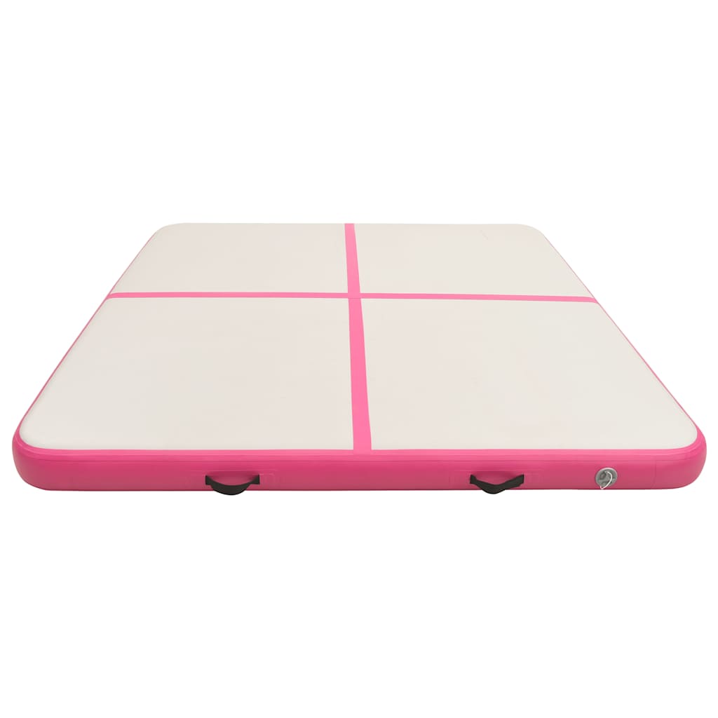 Rózsaszín PVC felfújható tornamatrac pumpával 200 x 200 x 20 cm 3