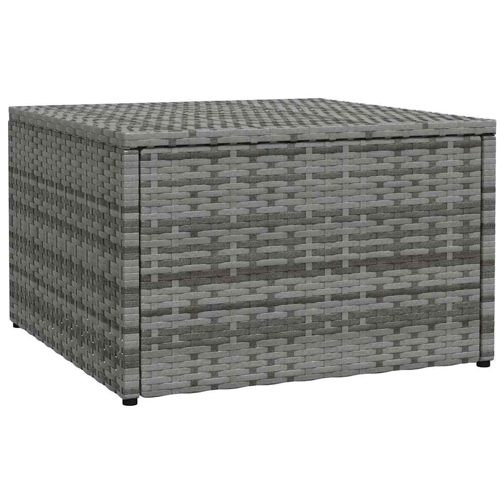 Szürke polyrattan kerti lábzsámoly párnával 5