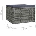 Szürke polyrattan kerti lábzsámoly párnával 6