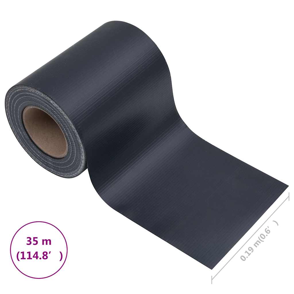 Matt sötétszürke PVC betekintést gátló szalag 35x0,19 m 11