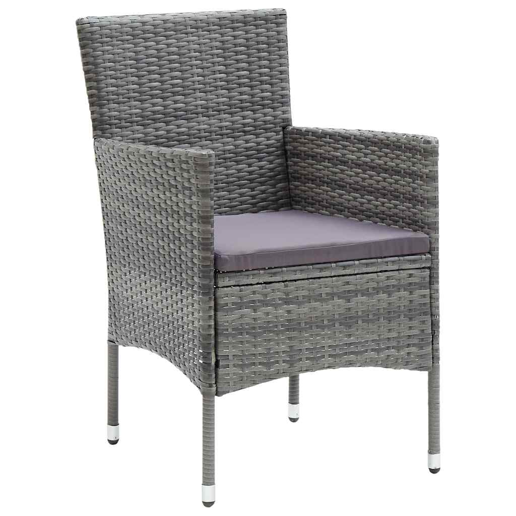 4 db szürke kerti polyrattan étkezőszék 2