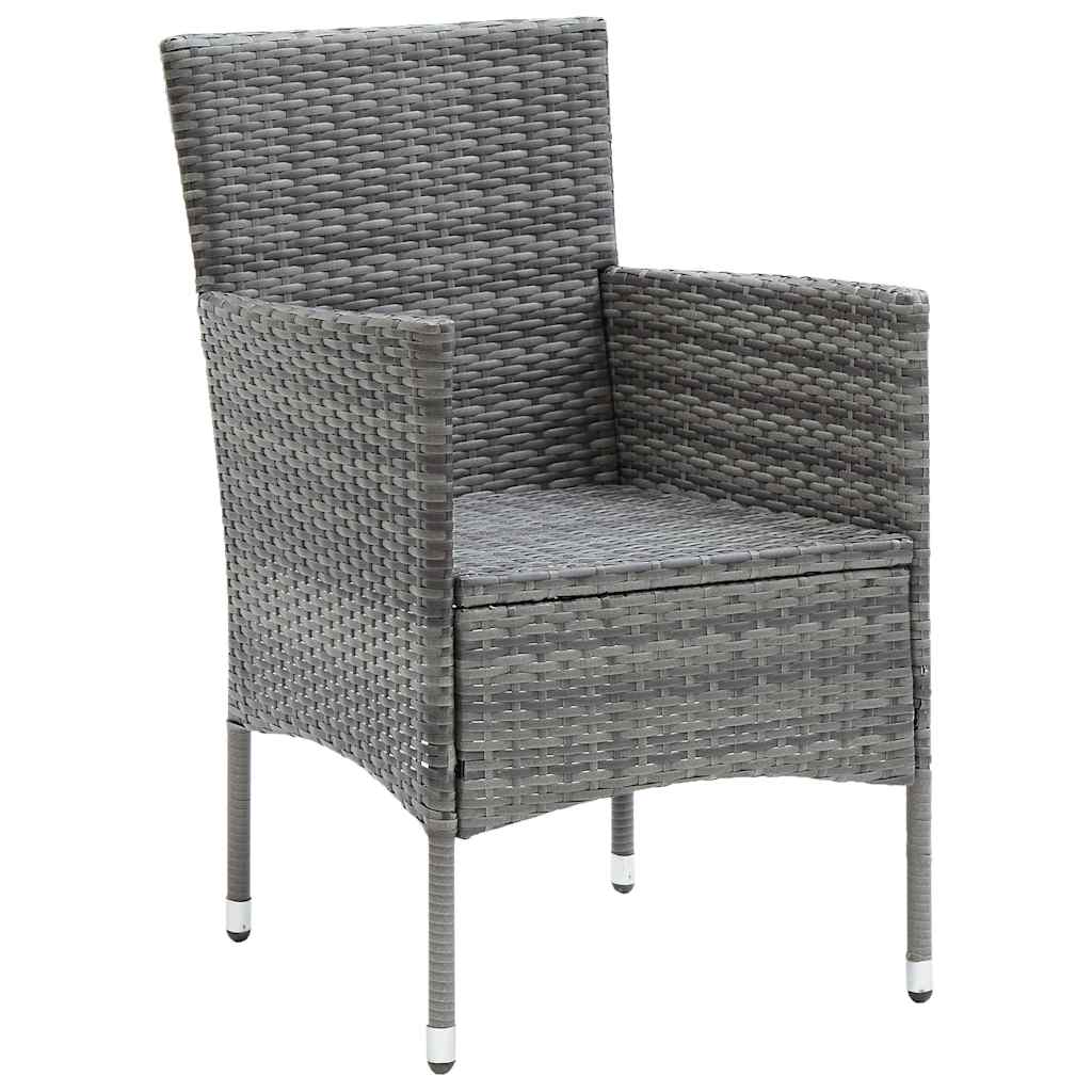 4 db szürke kerti polyrattan étkezőszék 3