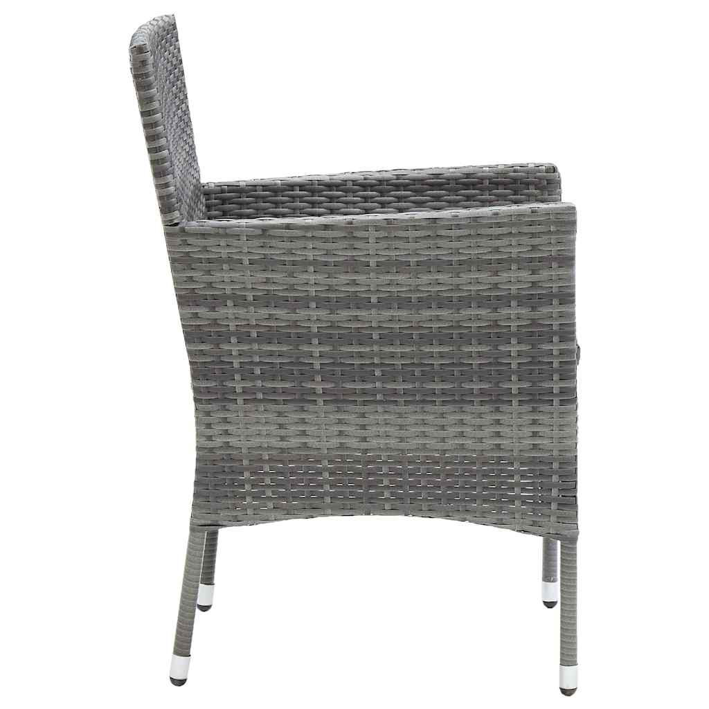 4 db szürke kerti polyrattan étkezőszék 5