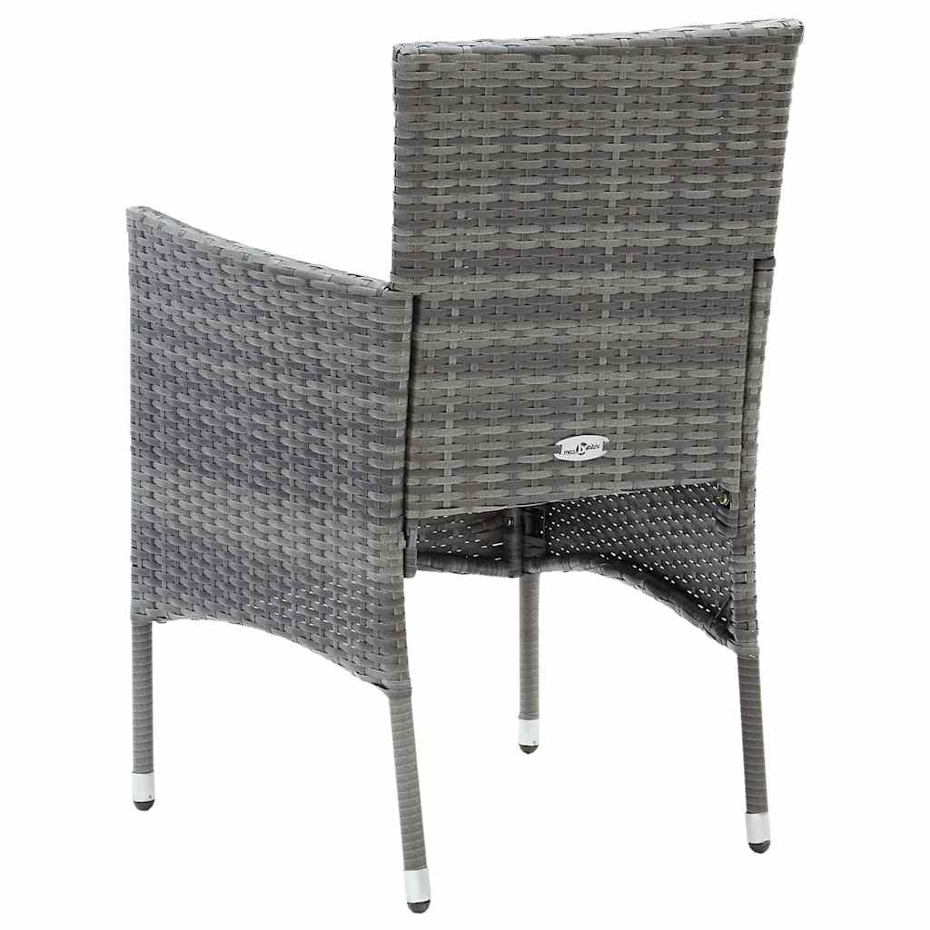 4 db szürke kerti polyrattan étkezőszék 6