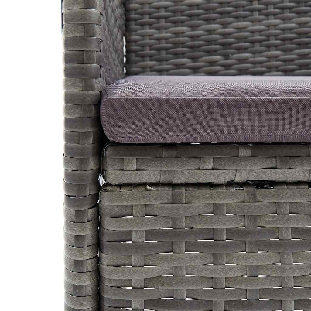 4 db szürke kerti polyrattan étkezőszék 7