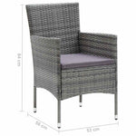 4 db szürke kerti polyrattan étkezőszék 8