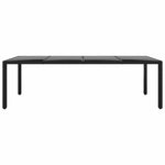 Fekete polyrattan és edzett üveg kerti asztal 250 x 100 x 75 cm 2