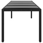 Fekete polyrattan és edzett üveg kerti asztal 250 x 100 x 75 cm 3