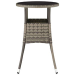 Szürke polyrattan és edzett üveg kerti asztal Ø60 x 75 cm 3