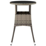 Szürke polyrattan és edzett üveg kerti asztal Ø60 x 75 cm 4