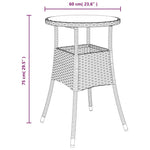 Szürke polyrattan és edzett üveg kerti asztal Ø60 x 75 cm 6