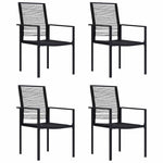 4 db fekete PVC rattan kerti szék