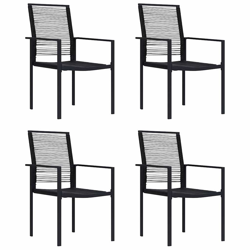 4 db fekete PVC rattan kerti szék