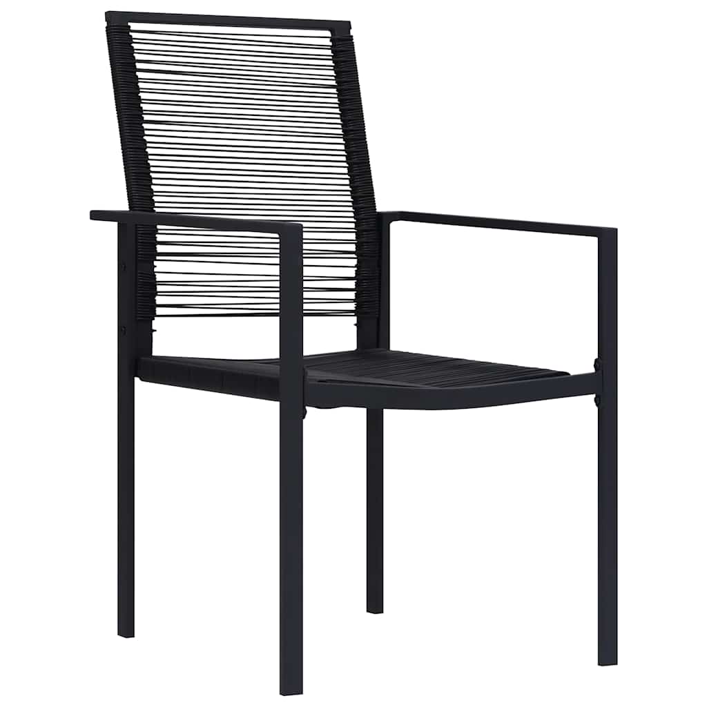 4 db fekete PVC rattan kerti szék 2