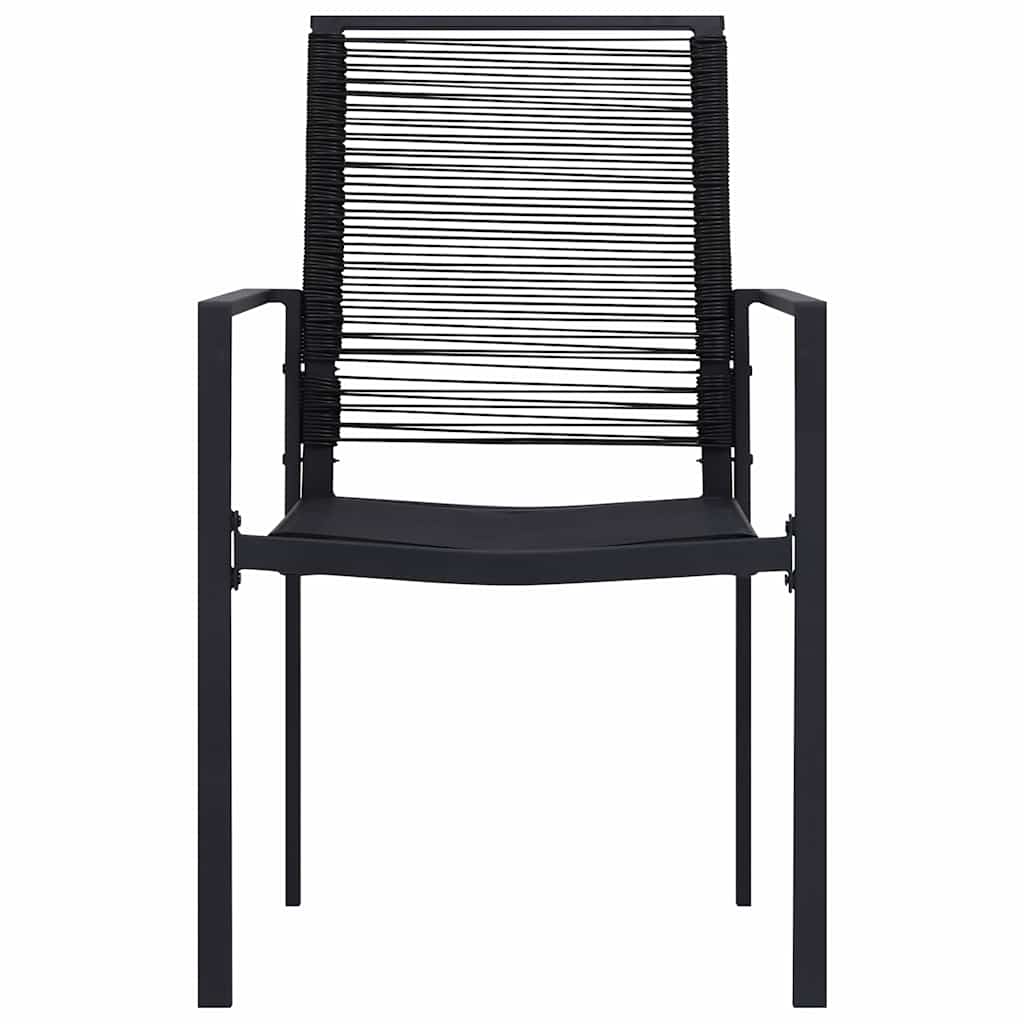 4 db fekete PVC rattan kerti szék 3