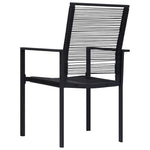 4 db fekete PVC rattan kerti szék 5