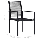 4 db fekete PVC rattan kerti szék 8