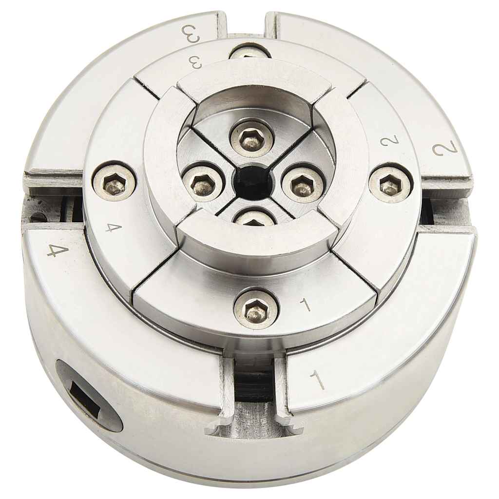 4 pofás ezüst acél fa tokmány M33 csatlakozóval 96 mm 4