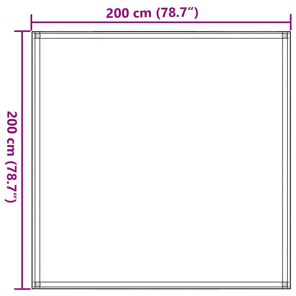 Fekete sátorszőnyeg 200 x 200 cm 7
