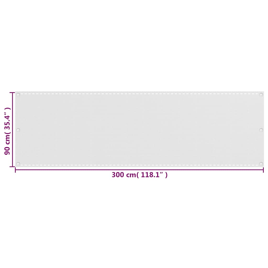 Fehér HDPE erkélytakaró 90 x 300 cm 5