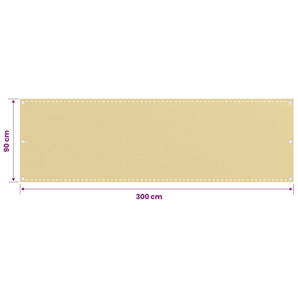 Bézs HDPE erkélytakaró 90 x 300 cm 5