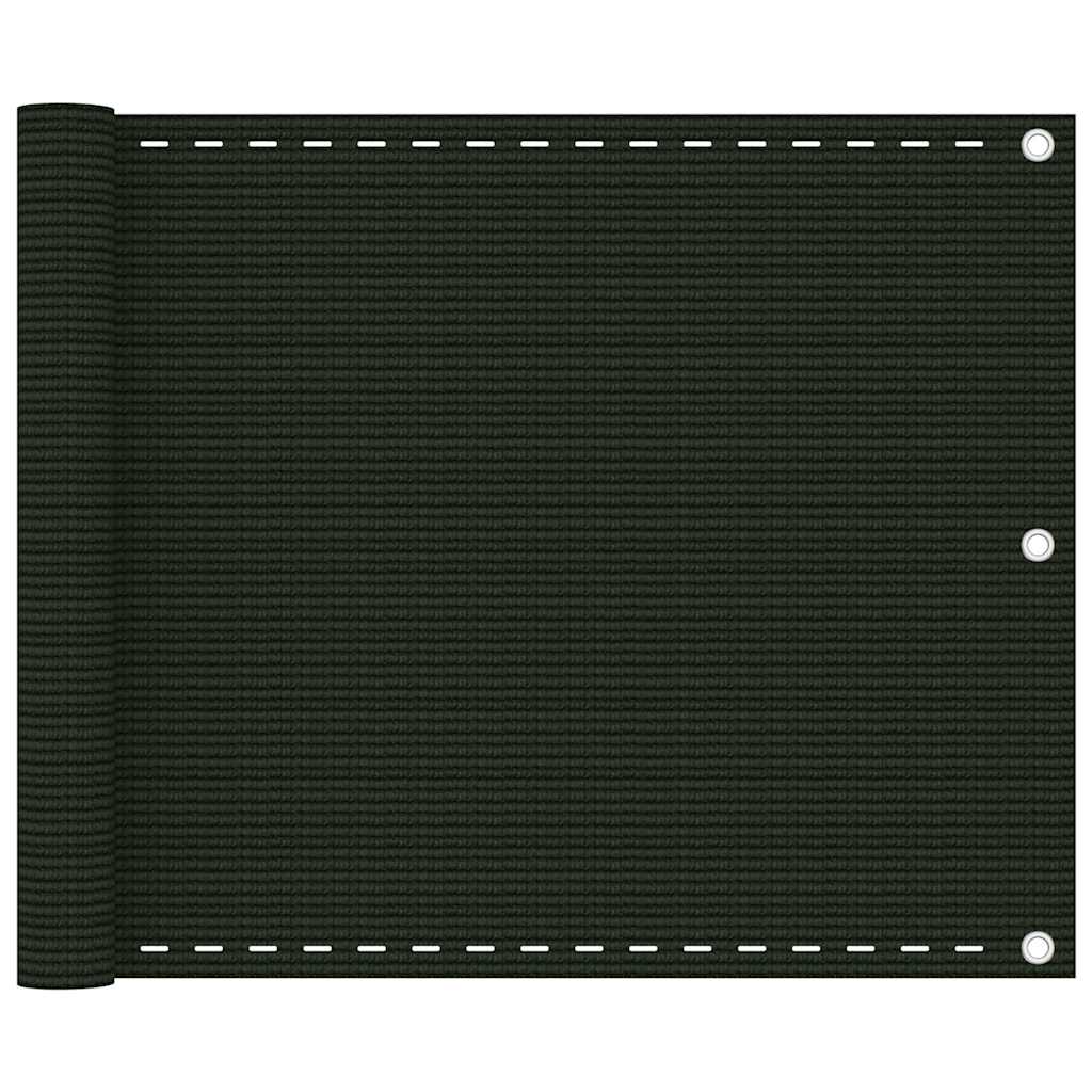 Sötétzöld HDPE erkélytakaró 75 x 600 cm