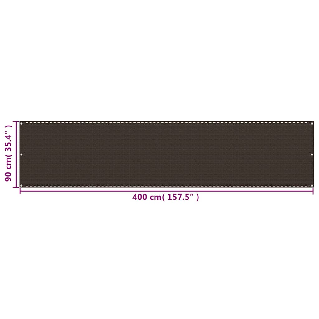 Barna HDPE erkélyparaván 90 x 400 cm 5