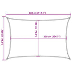 Világoszöld HDPE napvitorla 160 g/m² 2 x 3 m 10