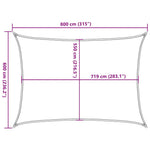 Világoszöld HDPE napvitorla 160 g/m² 6 x 8 m 10