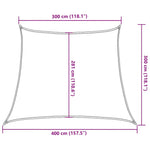 Világoszöld HDPE napvitorla 160 g/m² 3/4 x 3 m 10
