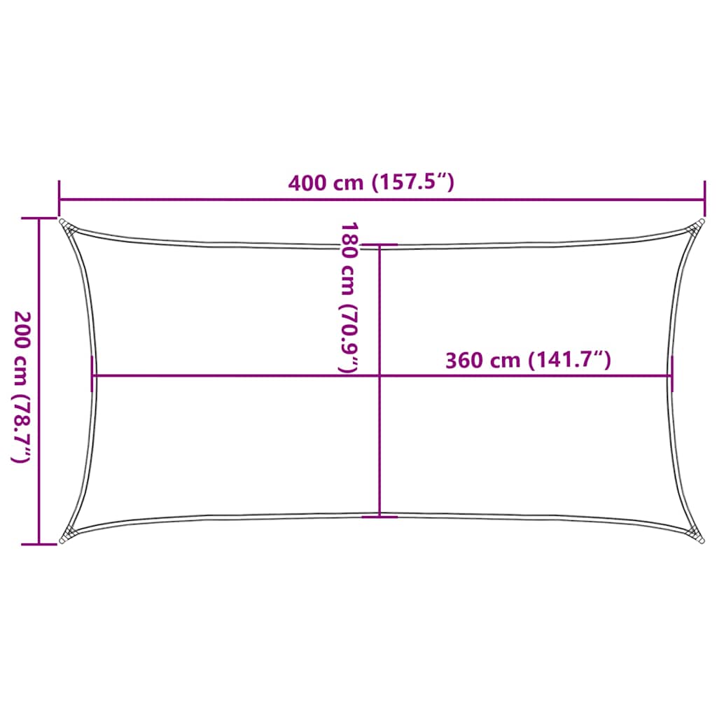 Terrakotta HDPE napvitorla 160 g/m² 2 x 4 m 10