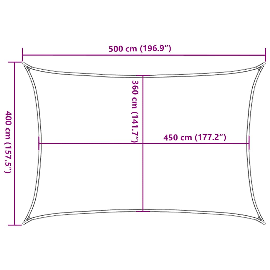 Terrakotta HDPE napvitorla 160 g/m² 4 x 5 m 10