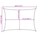 Terrakotta HDPE napvitorla 160 g/m² 6 x 8 m 10