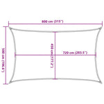 Tópszínű HDPE napvitorla 160 g/m² 5 x 8 m 10