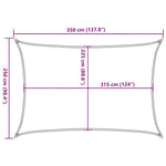 Sötétzöld HDPE napvitorla 160 g/m² 2,5 x 3,5 m 10