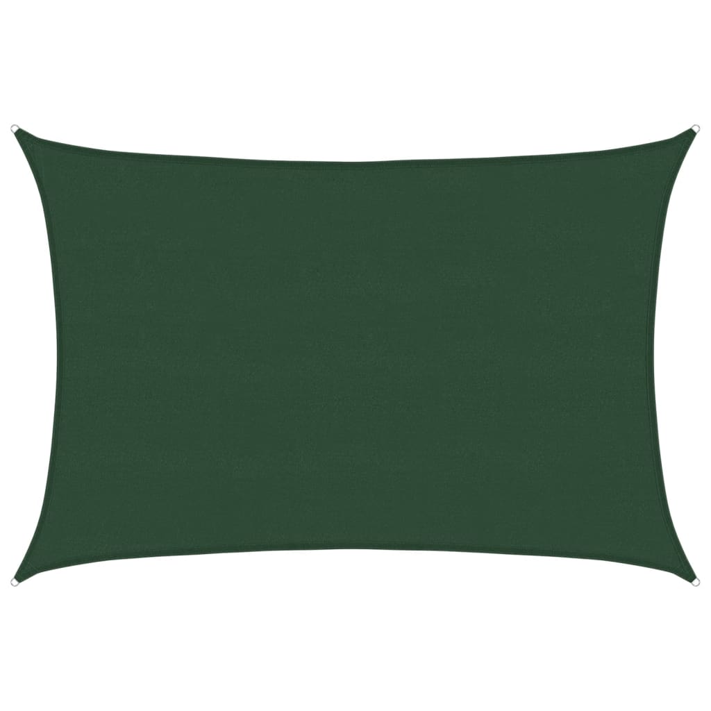 Sötétzöld HDPE napvitorla 160 g/m² 5 x 6 m 2
