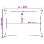 Sötétzöld HDPE napvitorla 160 g/m² 6 x 8 m 10