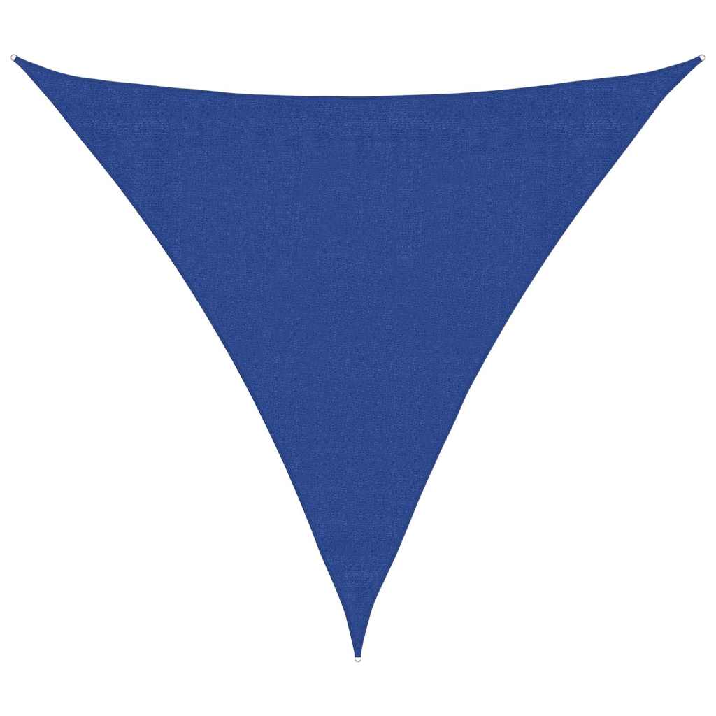 Kék háromszög alakú HDPE napvitorla 160 g/m² 3,6x3,6x3,6 m 2