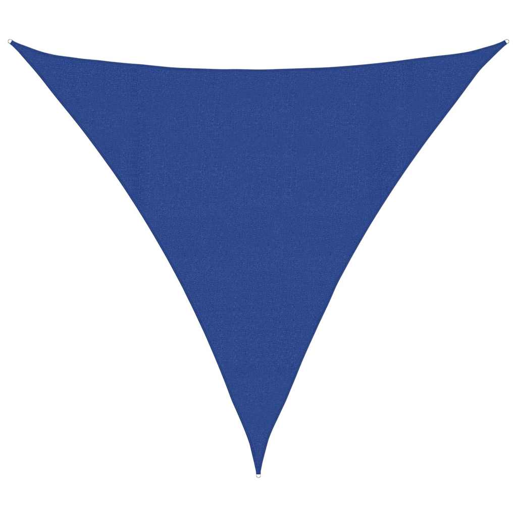 Kék háromszög alakú HDPE napvitorla 160 g/m² 4,5x4,5x4,5 m 2