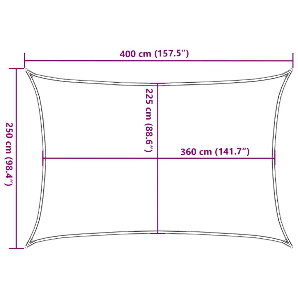 Piros HDPE napvitorla 160 g/m² 2,5 x 4 m 10