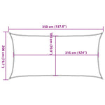 Narancssárga HDPE napvitorla 160 g/m² 2 x 3,5 m 10