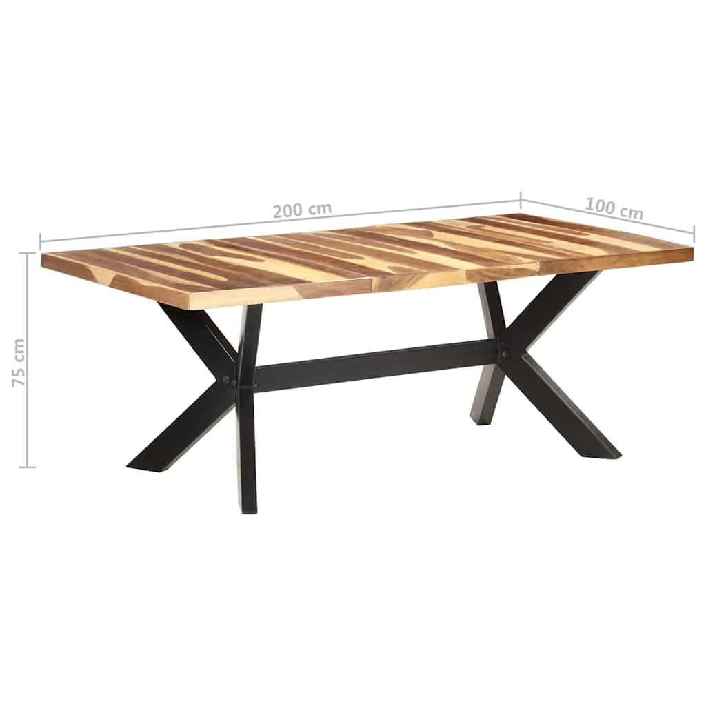 Tömör fa étkezőasztal mézszínű felülettel 200 x 100 x 75 cm 7