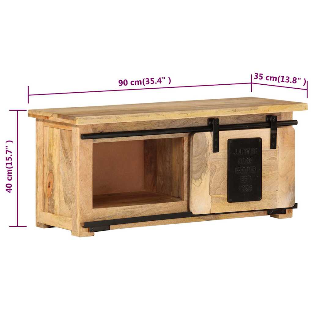 Tömör mangófa TV-szekrény 90 x 35 x 40 cm 7