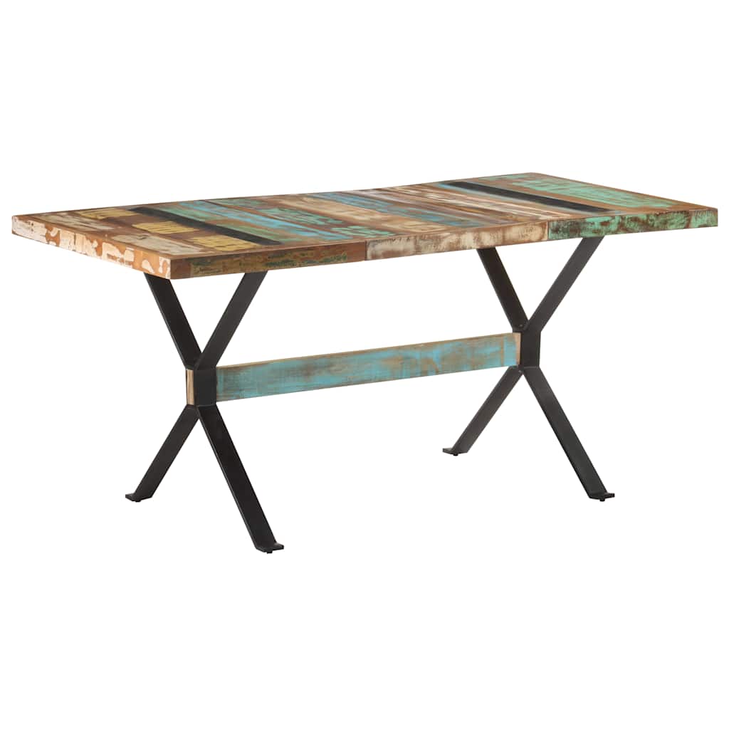 Tömör újrahasznosított fa étkezőasztal 160 x 80 x 76 cm 11