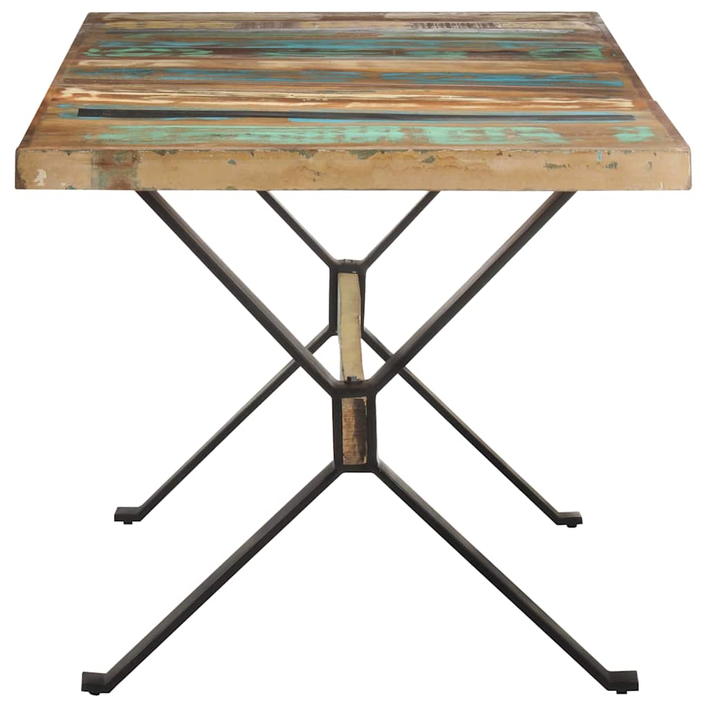 Tömör újrahasznosított fa étkezőasztal 160 x 80 x 76 cm 3