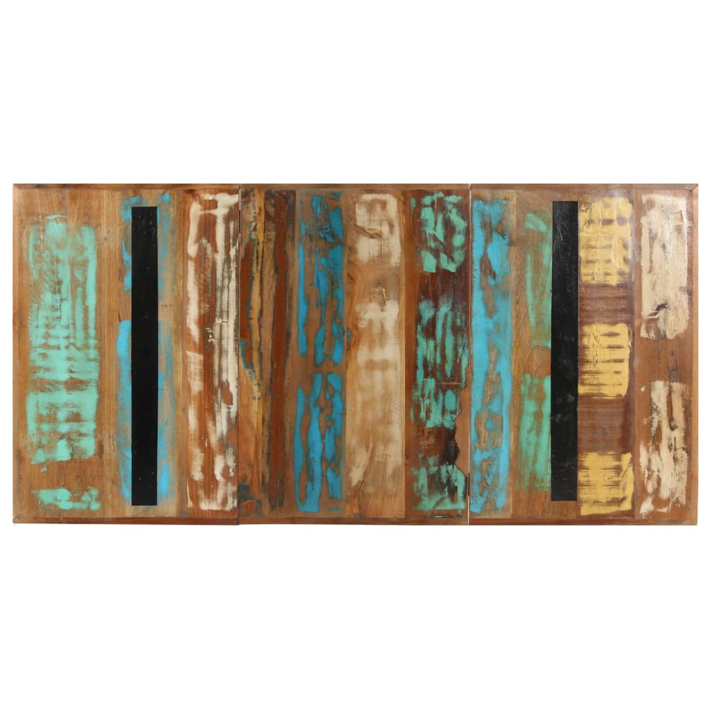 Tömör újrahasznosított fa étkezőasztal 160 x 80 x 76 cm 4
