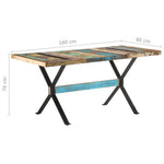 Tömör újrahasznosított fa étkezőasztal 160 x 80 x 76 cm 7