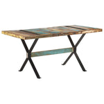 Tömör újrahasznosított fa étkezőasztal 160 x 80 x 76 cm 10